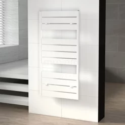 Pluto Handdoekradiator | 60x120 Cm Hoogglans Wit 749 Watt Aluminium Centrale Verwarming