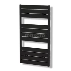 Pluto Handdoekradiator | 60x120 Cm Mat Zwart 749 Watt Aluminium Centrale Verwarming