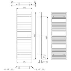 Pluto Handdoekradiator | 60x180 Cm Mat Zwart 1090 Watt Aluminium Centrale Verwarming 9 Pluto Handdoekradiator | 60x180 Cm Mat Zwart 1090 Watt Aluminium Centrale Verwarming -Badkamer Verkoopwinkel pluto handdoekradiator 60x180 cm mat zwart 1090 watt aluminium centrale verwarming dr60 0618sbn 4