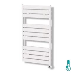 Pluto Handdoekradiator Elektrisch | 60x120 Cm Hoogglans Wit 749 Watt Aluminium