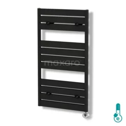 Pluto Handdoekradiator Elektrisch | 60x120 Cm Mat Zwart 749 Watt Aluminium