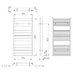 Pluto Handdoekradiator Elektrisch | 60x120 Cm Mat Zwart 749 Watt Aluminium -Badkamer Verkoopwinkel pluto handdoekradiator elektrisch 60x120 cm mat zwart 749 watt aluminium dr60 0612sbn e 4