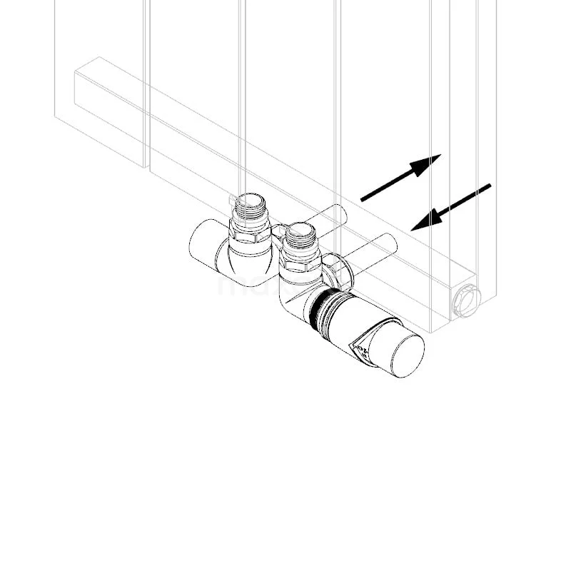 Radiatorkraan Thermostatisch Dubbel Haaks Rechtshandig Met Voetventiel Chroom-Chroom 3 Radiatorkraan Thermostatisch Dubbel Haaks Rechtshandig Met Voetventiel Chroom-Chroom - Afbeelding 3