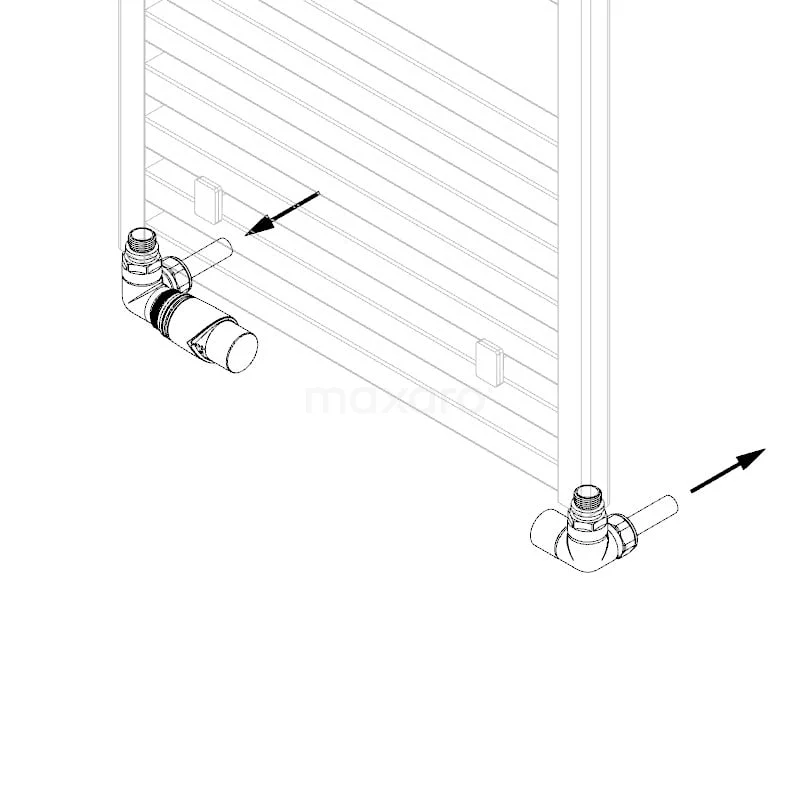 Radiatorkraan Thermostatisch Dubbel Haaks Rechtshandig Met Voetventiel Chroom-Chroom 4 Radiatorkraan Thermostatisch Dubbel Haaks Rechtshandig Met Voetventiel Chroom-Chroom - Afbeelding 4
