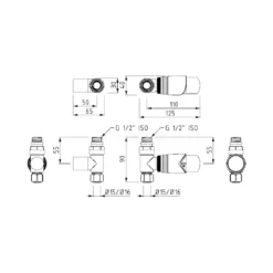 Radiatorkraan Thermostatisch Rechte Aansluiting Met Voetventiel Mat Zwart-Mat Zwart -Badkamer Verkoopwinkel radiatorkraan thermostatisch rechte aansluiting met voetventiel mat zwart mat zwart drk13mb mb 7