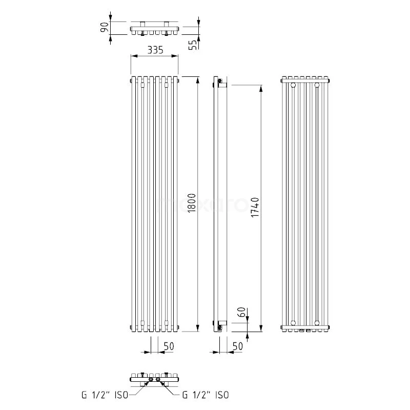 Sol Designradiator | 33,5x180 Cm Hoogglans Wit 1049 Watt Aluminium Centrale Verwarming 6 Sol Designradiator | 33,5x180 Cm Hoogglans Wit 1049 Watt Aluminium Centrale Verwarming - Afbeelding 6
