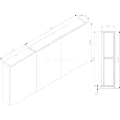 Spiegelkast Lato 135x62cm Hoogglans Wit 3 Deuren 11 Spiegelkast Lato 135x62cm Hoogglans Wit 3 Deuren -Badkamer Verkoopwinkel spiegelkast lato 135x62cm hoogglans wit 3 deuren k01 1350 40401 5