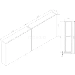 Spiegelkast Lato 160x62cm Hoogglans Wit 4 Deuren 11 Spiegelkast Lato 160x62cm Hoogglans Wit 4 Deuren -Badkamer Verkoopwinkel spiegelkast lato 160x62cm hoogglans wit 4 deuren k01 1600 40400 5