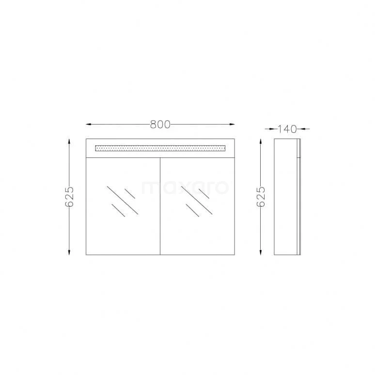Spiegelkast Met Verlichting Filo 80x62,5cm Hoogglans Wit 5 Spiegelkast Met Verlichting Filo 80x62,5cm Hoogglans Wit - Afbeelding 5