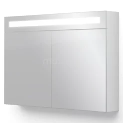 Spiegelkast Met Verlichting Filo 90x62,5cm Hoogglans Wit