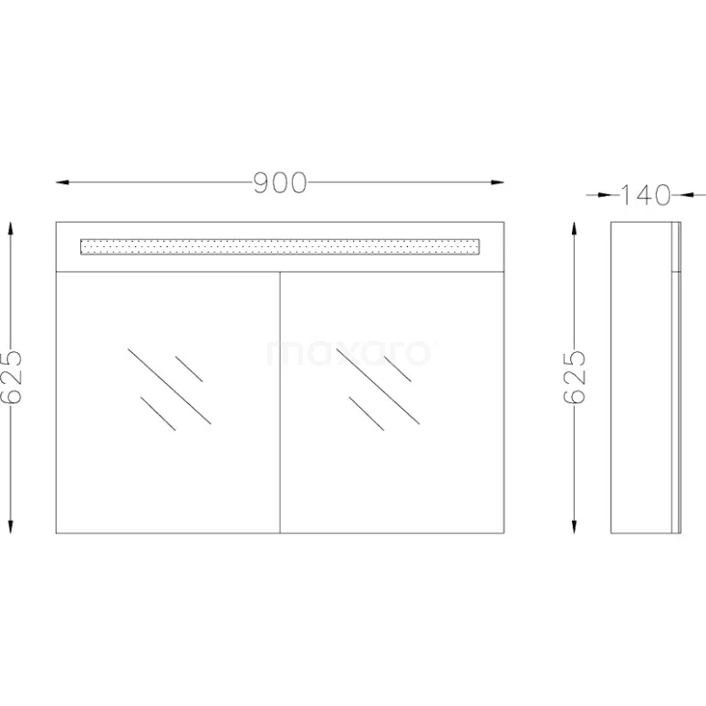 Spiegelkast Met Verlichting Filo 90x62,5cm Hoogglans Wit 5 Spiegelkast Met Verlichting Filo 90x62,5cm Hoogglans Wit - Afbeelding 5