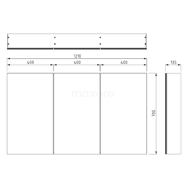 Spiegelkast Met Verlichting Lento 120x70cm Stopcontact 10 Spiegelkast Met Verlichting Lento 120x70cm Stopcontact - Afbeelding 10
