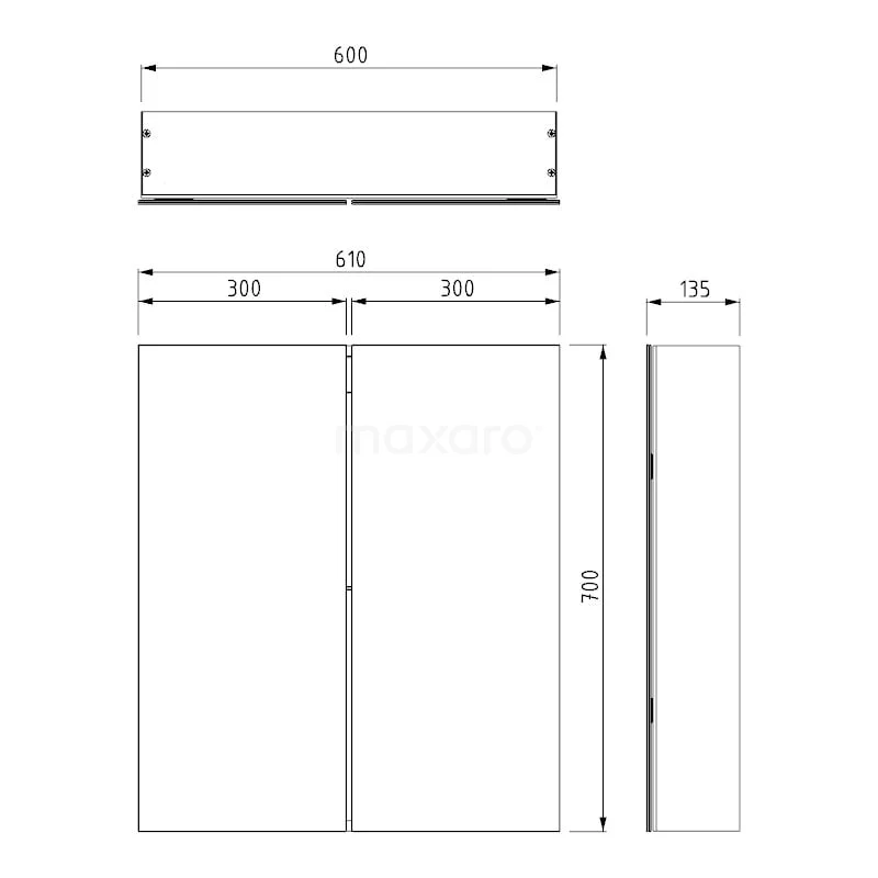 Spiegelkast Met Verlichting Lento 60x70cm Stopcontact 8 Spiegelkast Met Verlichting Lento 60x70cm Stopcontact - Afbeelding 8
