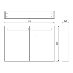 Spiegelkast Met Verlichting Modulo 100x70cm Donkergrijs Beton -Badkamer Verkoopwinkel spiegelkast met verlichting modulo 100x70cm donkergrijs beton k99 1000 59008 51 4