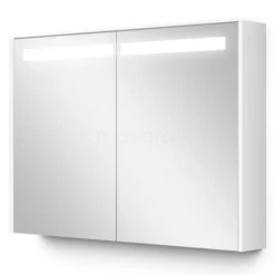 Spiegelkast Met Verlichting Modulo 100x70cm Hoogglans Wit