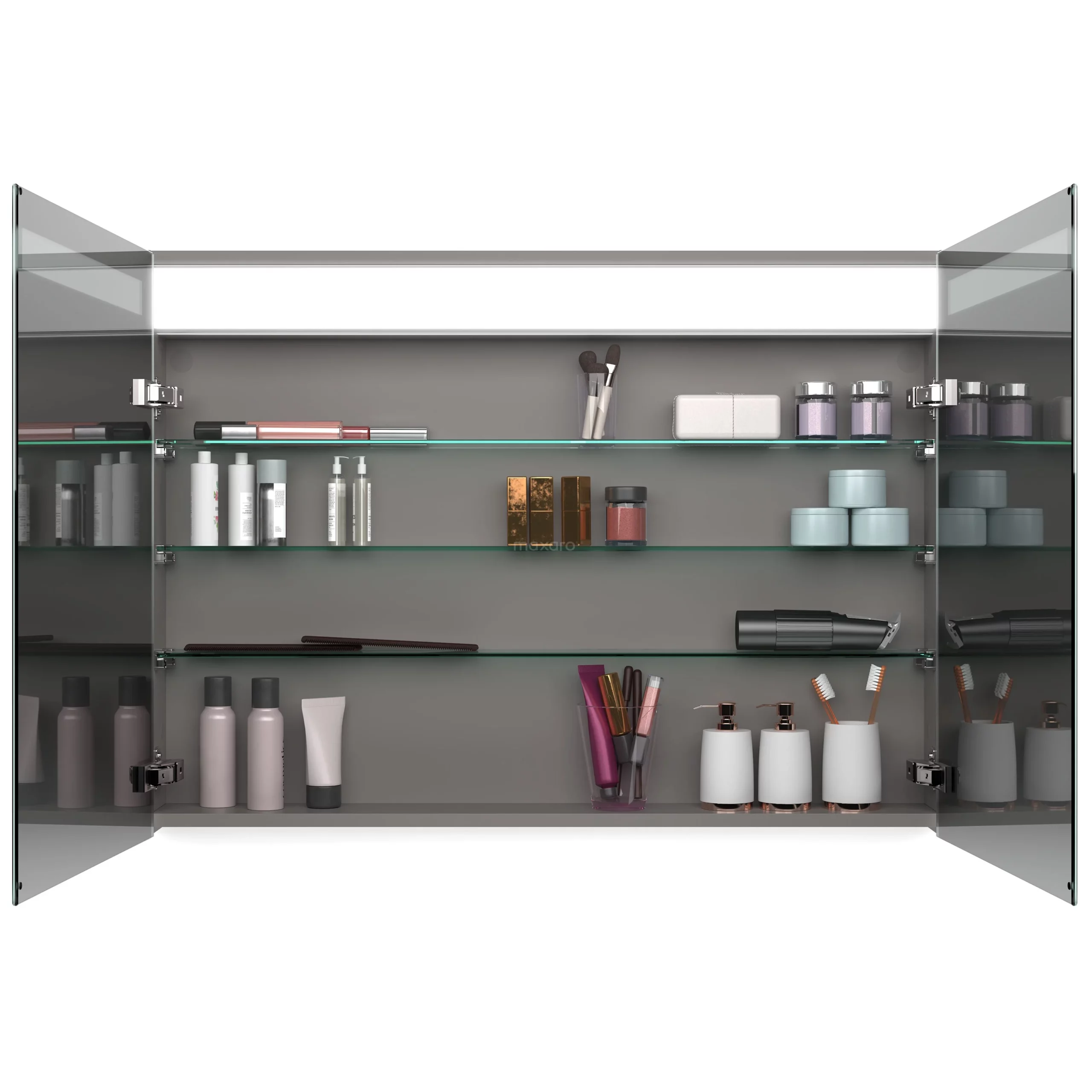 Spiegelkast Met Verlichting Modulo 100x70cm Mat Wit 2 Spiegelkast Met Verlichting Modulo 100x70cm Mat Wit - Afbeelding 2