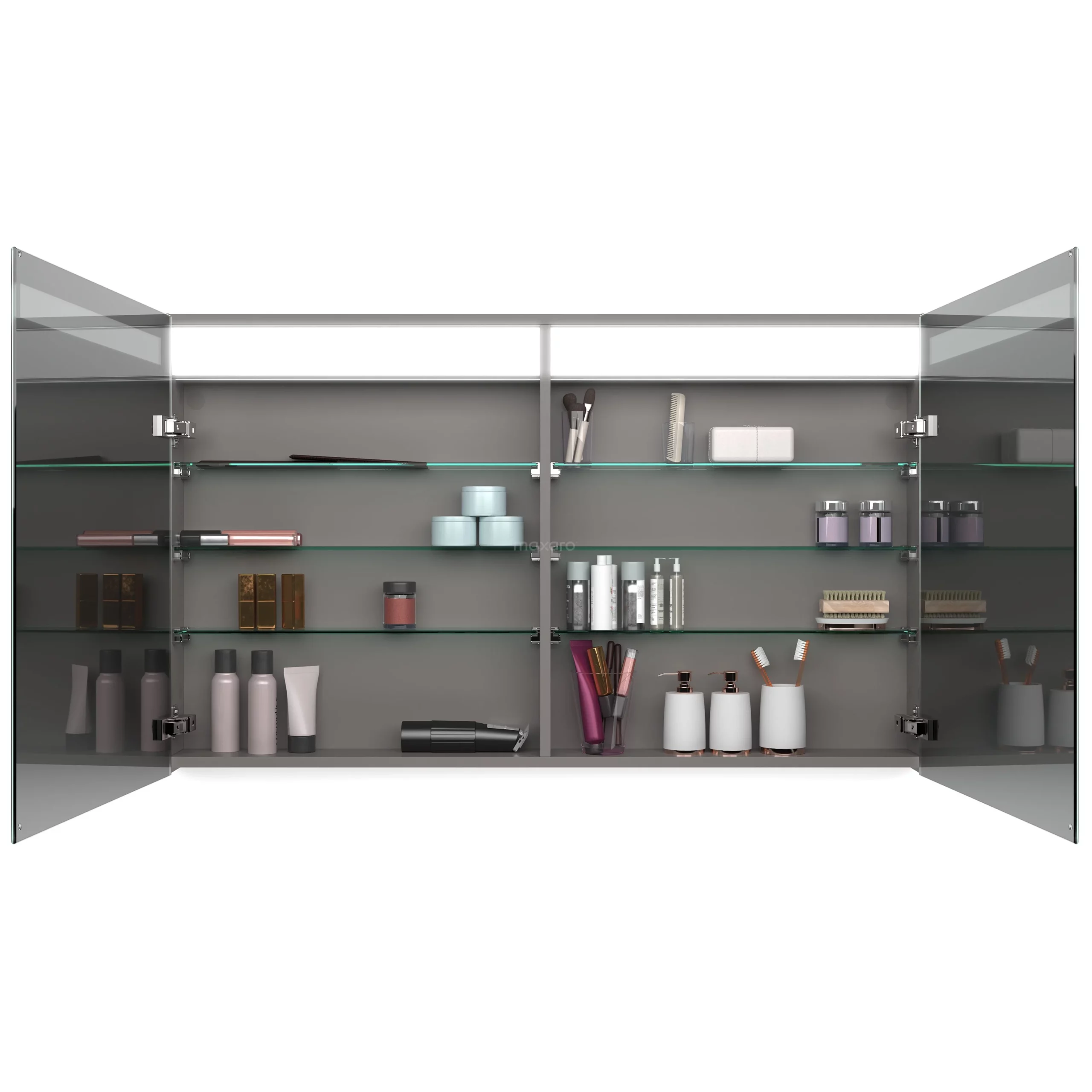 Spiegelkast Met Verlichting Modulo 120x70cm Hoogglans Zwart 2 Spiegelkast Met Verlichting Modulo 120x70cm Hoogglans Zwart - Afbeelding 2