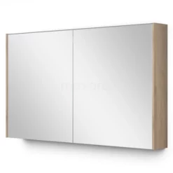 Spiegelkast Met Verlichting Modulo 120x70cm Lichtbruin Eiken