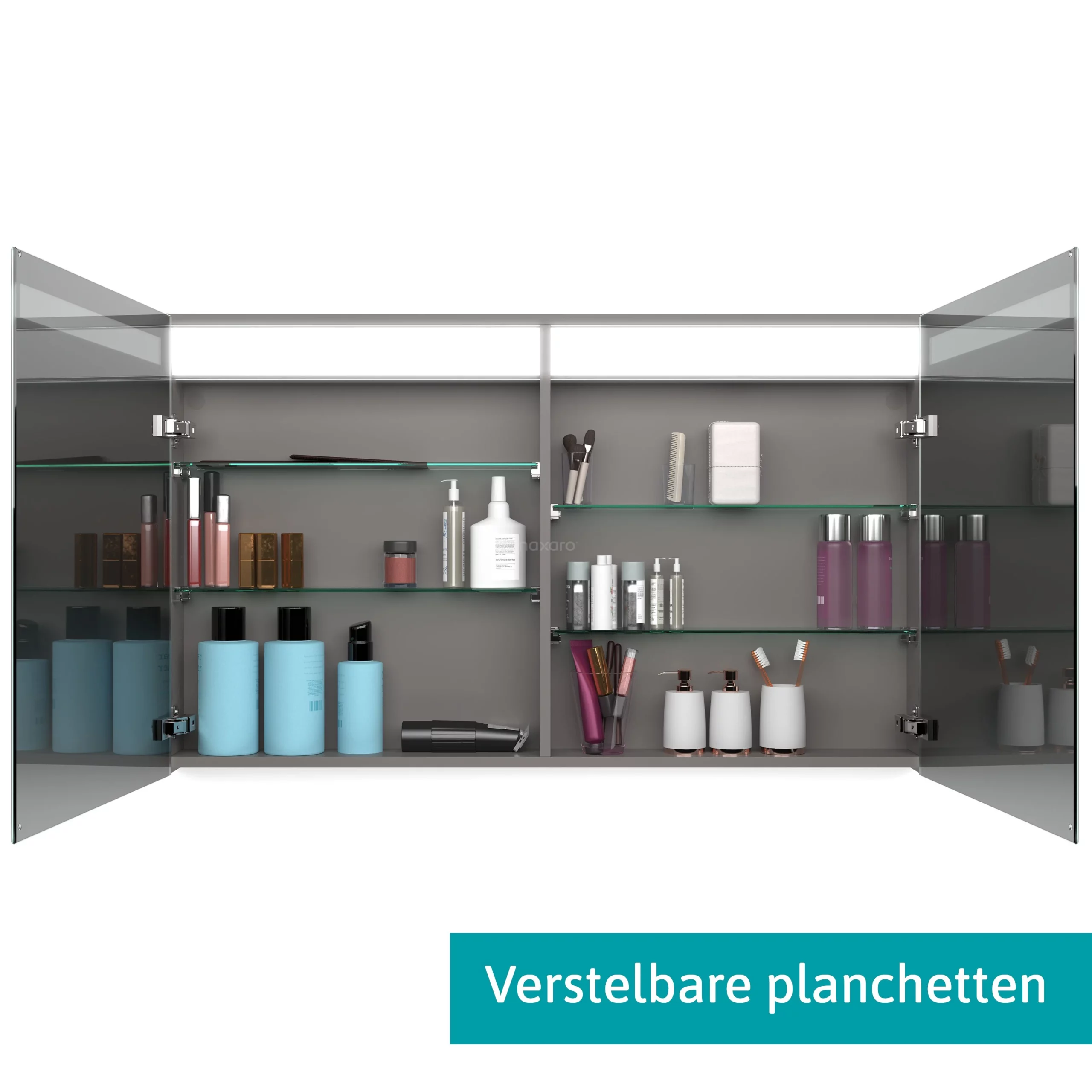 Spiegelkast Met Verlichting Modulo 120x70cm Lichtgrijs Beton 3 Spiegelkast Met Verlichting Modulo 120x70cm Lichtgrijs Beton - Afbeelding 3