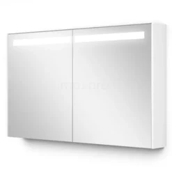 Spiegelkast Met Verlichting Modulo 120x70cm Mat Wit