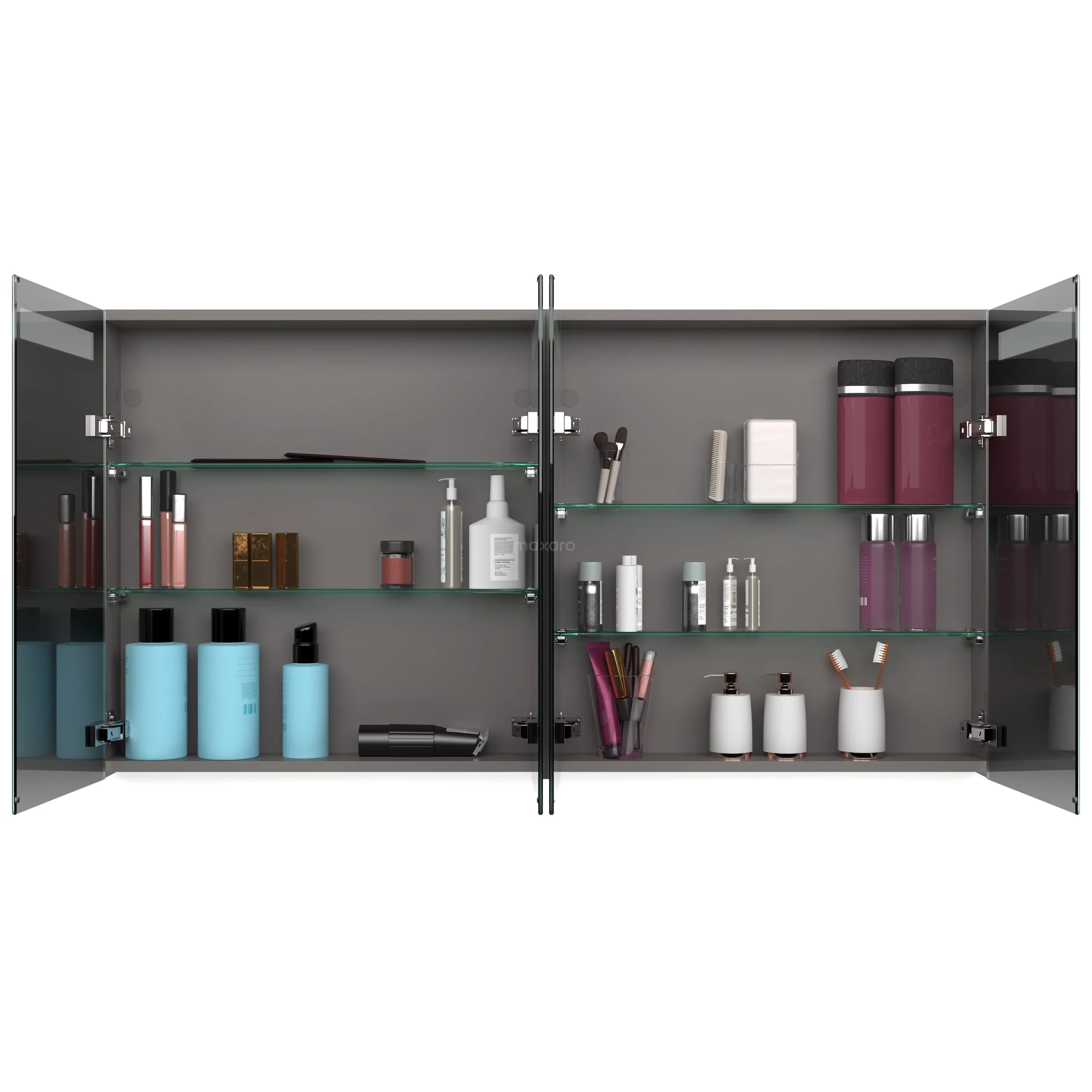 Spiegelkast Met Verlichting Modulo 140x70cm Donkergrijs Beton 2 Spiegelkast Met Verlichting Modulo 140x70cm Donkergrijs Beton - Afbeelding 2