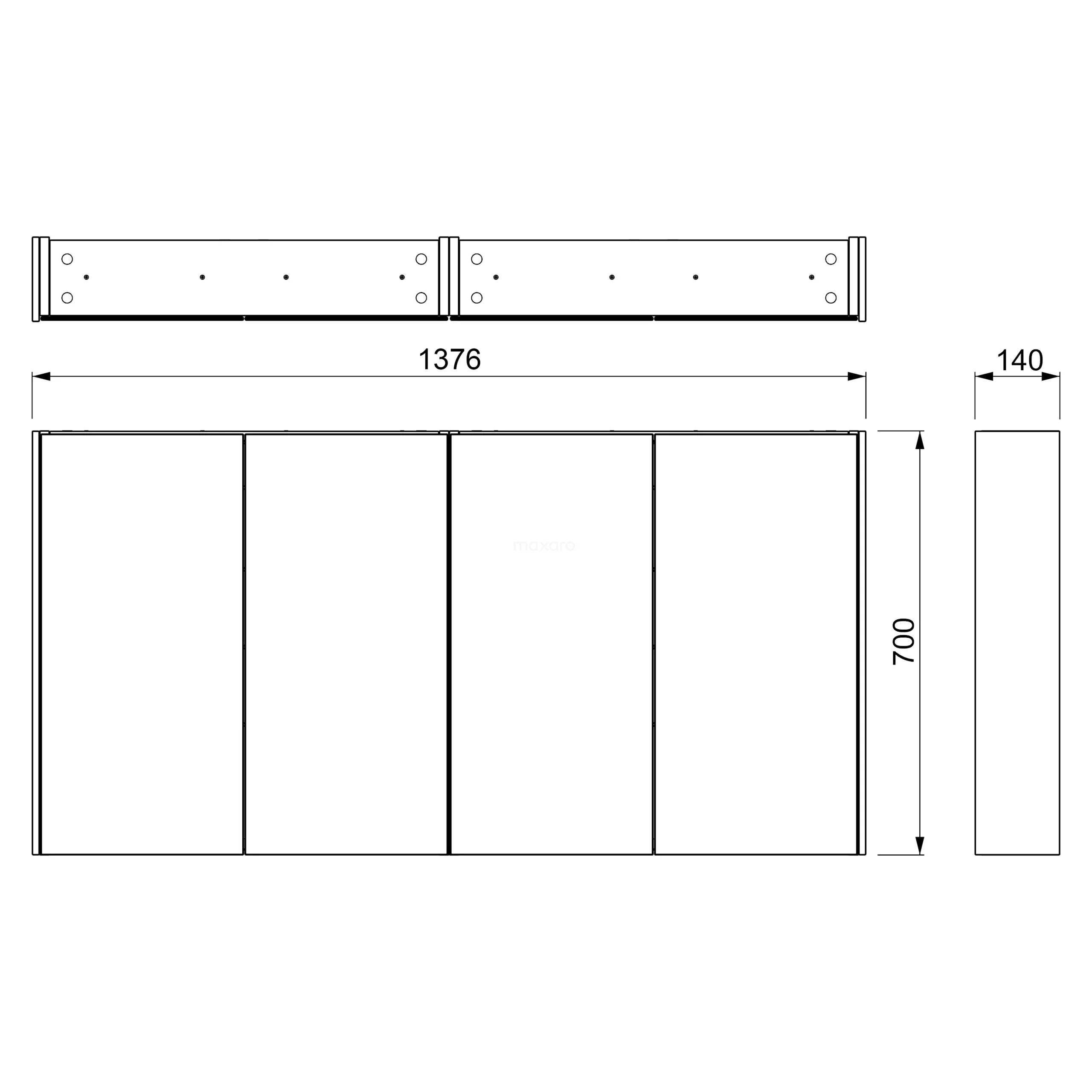 Spiegelkast Met Verlichting Modulo 140x70cm Donkergrijs Beton 5 Spiegelkast Met Verlichting Modulo 140x70cm Donkergrijs Beton - Afbeelding 5