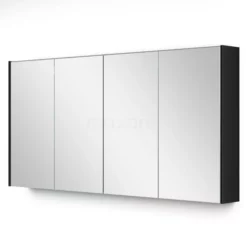 Spiegelkast Met Verlichting Modulo 140x70cm Hoogglans Zwart