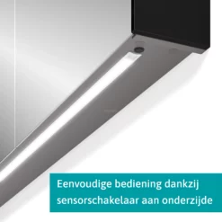 Spiegelkast Met Verlichting Modulo 140x70cm Hoogglans Zwart -Badkamer Verkoopwinkel spiegelkast met verlichting modulo 140x70cm hoogglans zwart k99 1400 59009 11 3