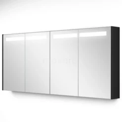 Spiegelkast Met Verlichting Modulo 160x70cm Hoogglans Zwart