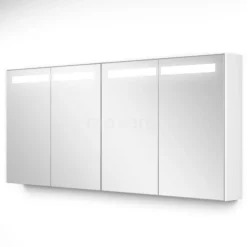 Spiegelkast Met Verlichting Modulo 160x70cm Mat Wit