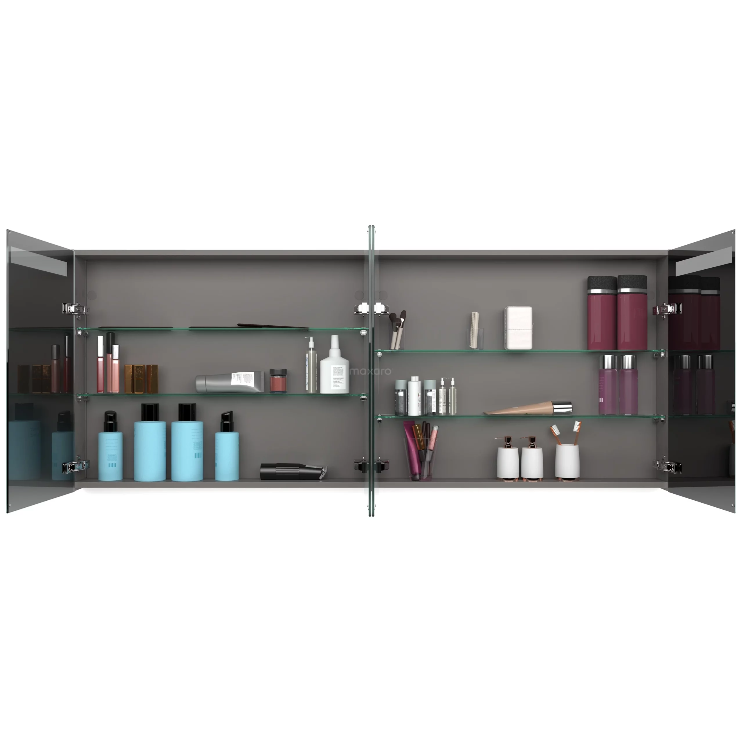 Spiegelkast Met Verlichting Modulo 180x70cm Lichtgrijs Beton 2 Spiegelkast Met Verlichting Modulo 180x70cm Lichtgrijs Beton - Afbeelding 2