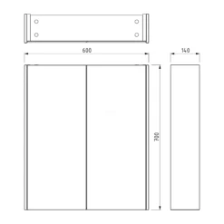 Spiegelkast Met Verlichting Modulo 60x70cm Eiken -Badkamer Verkoopwinkel spiegelkast met verlichting modulo 60x70cm eiken k99 0600 59009 32 5