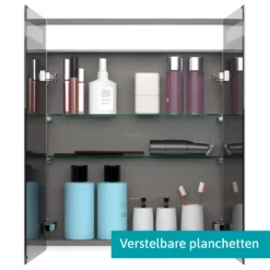 Spiegelkast Met Verlichting Modulo 60x70cm Hoogglans Wit -Badkamer Verkoopwinkel spiegelkast met verlichting modulo 60x70cm hoogglans wit k99 0600 59008 04 2