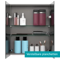 Spiegelkast Met Verlichting Modulo 60x70cm Hoogglans Zwart -Badkamer Verkoopwinkel spiegelkast met verlichting modulo 60x70cm hoogglans zwart k99 0600 59009 11 2