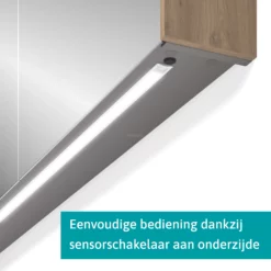 Spiegelkast Met Verlichting Modulo 60x70cm Lichtbruin Eiken -Badkamer Verkoopwinkel spiegelkast met verlichting modulo 60x70cm lichtbruin eiken k99 0600 59008 34 3