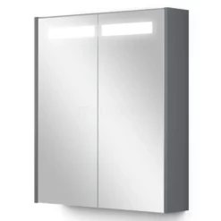 Spiegelkast Met Verlichting Modulo 60x70cm Middengrijs