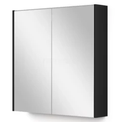 Spiegelkast Met Verlichting Modulo 70x70cm Hoogglans Zwart