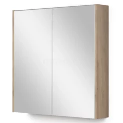 Spiegelkast Met Verlichting Modulo 70x70cm Lichtbruin Eiken