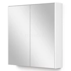 Spiegelkast Met Verlichting Modulo 70x70cm Mat Wit