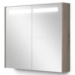 Spiegelkast Met Verlichting Modulo 80x70cm Eiken