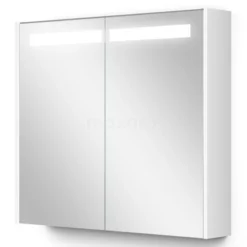 Spiegelkast Met Verlichting Modulo 80x70cm Hoogglans Wit