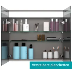 Spiegelkast Met Verlichting Modulo 80x70cm Hoogglans Zwart -Badkamer Verkoopwinkel spiegelkast met verlichting modulo 80x70cm hoogglans zwart k99 0800 59008 11 2