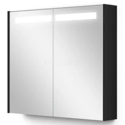 Spiegelkast Met Verlichting Modulo 80x70cm Hoogglans Zwart