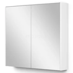 Spiegelkast Met Verlichting Modulo 80x70cm Mat Wit