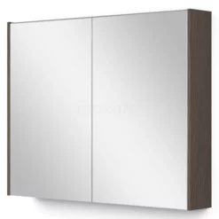 Spiegelkast Met Verlichting Modulo 90x70cm Donkerbruin Eiken