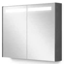Spiegelkast Met Verlichting Modulo 90x70cm Donkergrijs Beton