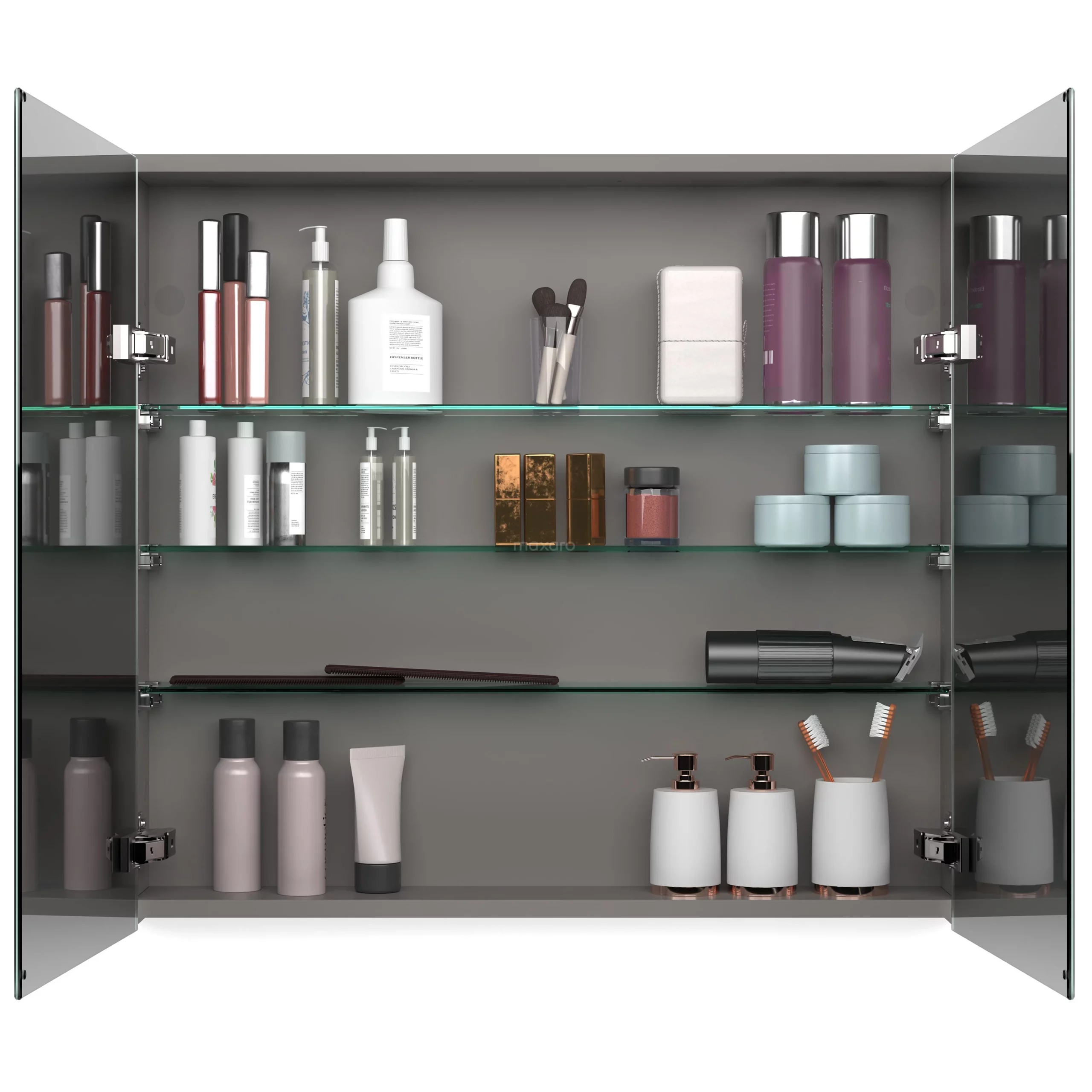 Spiegelkast Met Verlichting Modulo 90x70cm Hoogglans Wit 2 Spiegelkast Met Verlichting Modulo 90x70cm Hoogglans Wit - Afbeelding 2