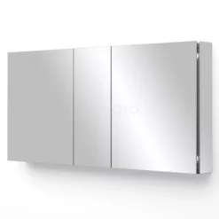 Spiegelkast Mio 125x66cm Aluminium 3 Deuren