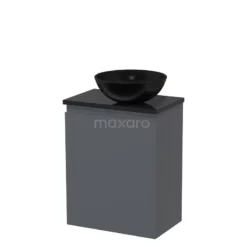 Badkamer Verkoopwinkel -Badkamer Verkoopwinkel toiletmeubel met waskom keramiek modulo donkergrijs greeploos 41 cm hoogglans zwart blad tmk10 03179 1