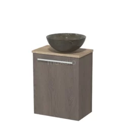 Toiletmeubel Met Waskom Natuursteen Modulo Donkerbruin Eiken Vlak 41 Cm Lichtbruin Eiken Blad -Badkamer Verkoopwinkel toiletmeubel met waskom natuursteen modulo donkerbruin eiken vlak 41 cm lichtbruin eiken blad tmk10 02886 1